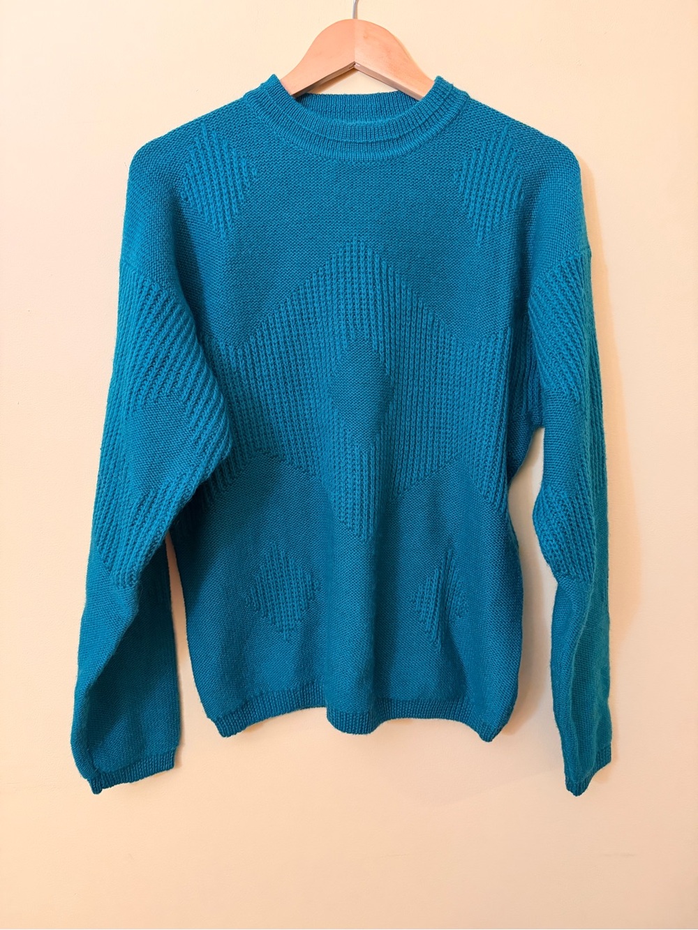 Vintage Yves Saint Laurent YSL Mens M 100% Wool Geometric Sweater